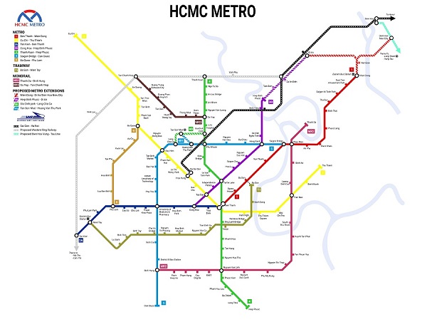 SƠ ĐỒ CÁC TUYẾN METRO TPHCM CẬP NHẬT MỚI NHẤT